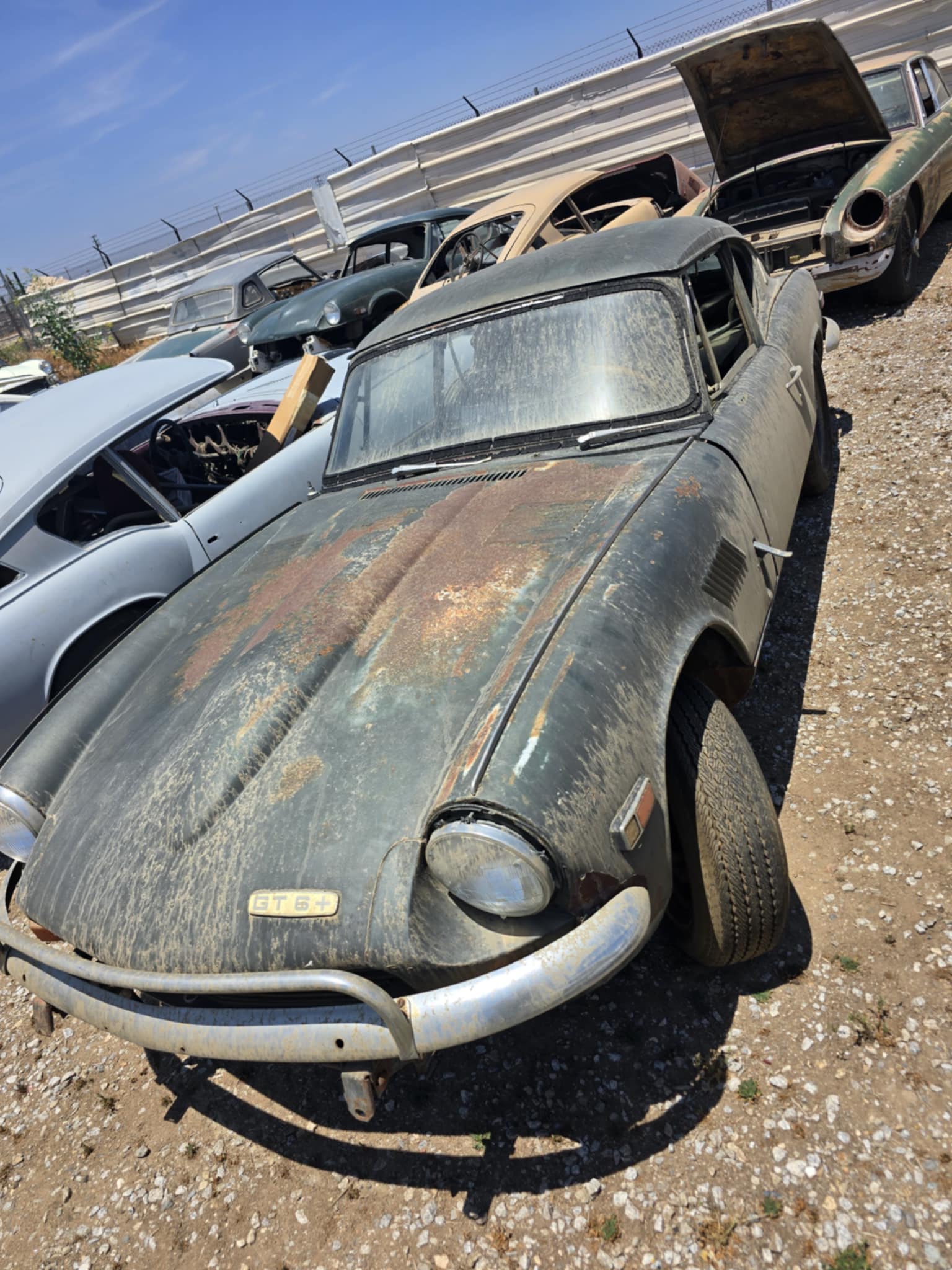 LARGE LOT OF CARS FOR SALE TRIUMPH TR4 TR6 GT6 FRAMES SPITFIRE total of 10 cars and 2 bare frames !!!!